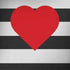 Black And White Striped Heart iPhone X Skin