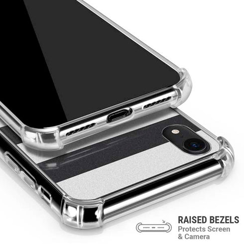 Black And White Striped Heart iPhone XR Clear Case