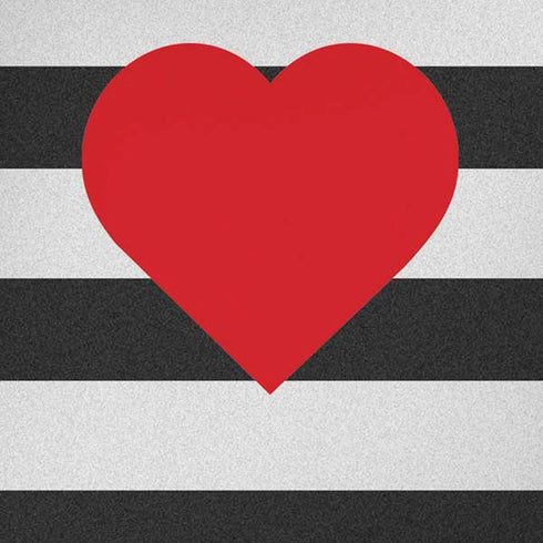 Black And White Striped Heart iPhone XR Pro Case