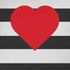 Black And White Striped Heart iPhone XR Pro Case