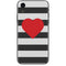 Black And White Striped Heart iPhone XR Skin