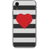 Black And White Striped Heart iPhone XR Skin