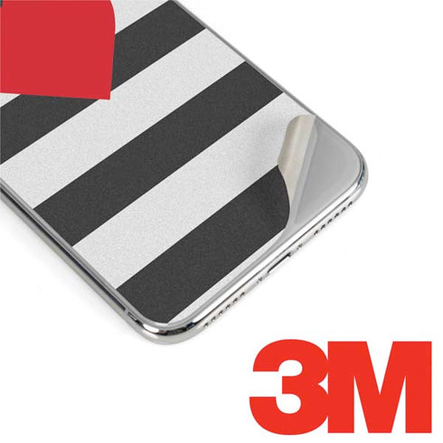 Black And White Striped Heart iPhone XR Skin