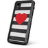 Black And White Striped Heart iPhone XR Waterproof Case