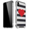 Black And White Striped Heart iPhone XS Max Clear Case