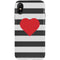 Black And White Striped Heart iPhone XS Pro Case
