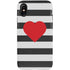 Black And White Striped Heart iPhone XS Pro Case