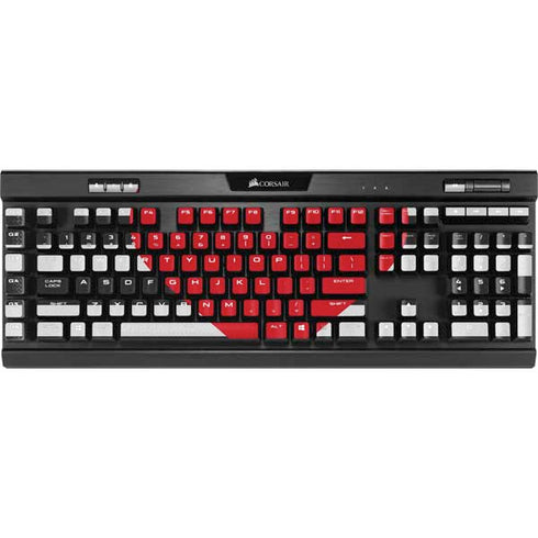 Black And White Striped Heart K95 RGB PLATINUM Mechanical Gaming Keyboard Skin