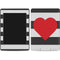 Black And White Striped Heart Amazon Kindle Skin