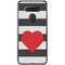 Black And White Striped Heart LG K51/Q51 Clear Case