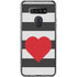 Black And White Striped Heart LG K51/Q51 Clear Case