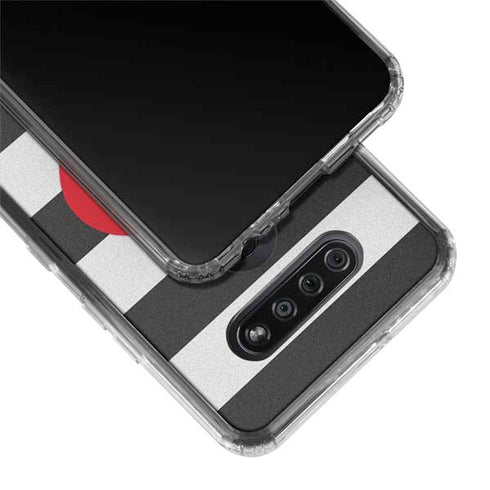 Black And White Striped Heart LG K51/Q51 Clear Case