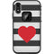 Black And White Striped Heart LifeProof Fre iPhone Skin