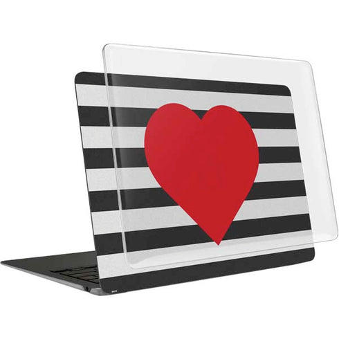 Black And White Striped Heart MacBook Air 15in (2023-2025) Case plus Skin