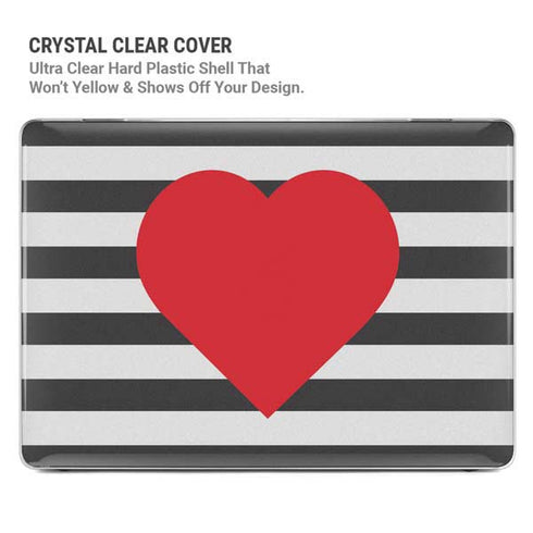 Black And White Striped Heart MacBook Pro 16in (2019-20) Case plus Skin