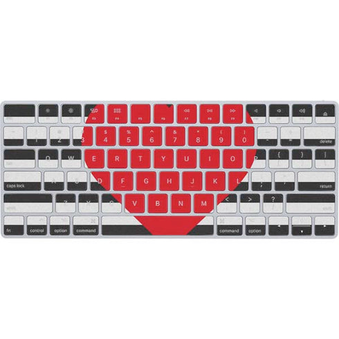 Black And White Striped Heart Magic Keyboard Skin