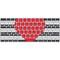 Black And White Striped Heart Magic Keyboard Skin