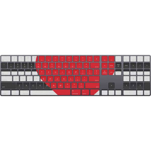 Black And White Striped Heart Magic Keyboard with Numeric Keypad Skin