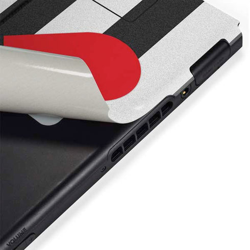 Black And White Striped Heart Nintendo Switch Bundle Skin