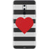 Black And White Striped Heart OnePlus 7 Pro Skin
