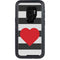 Black And White Striped Heart Otterbox Defender Galaxy Skin