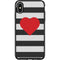 Black And White Striped Heart Otterbox Symmetry iPhone Skin