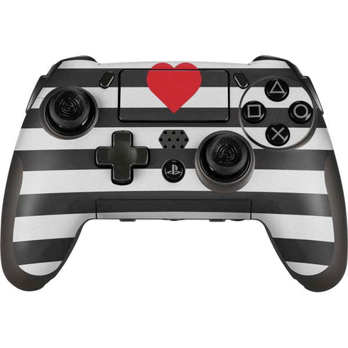 Black And White Striped Heart PlayStation Scuf Vantage 2 Controller Skin