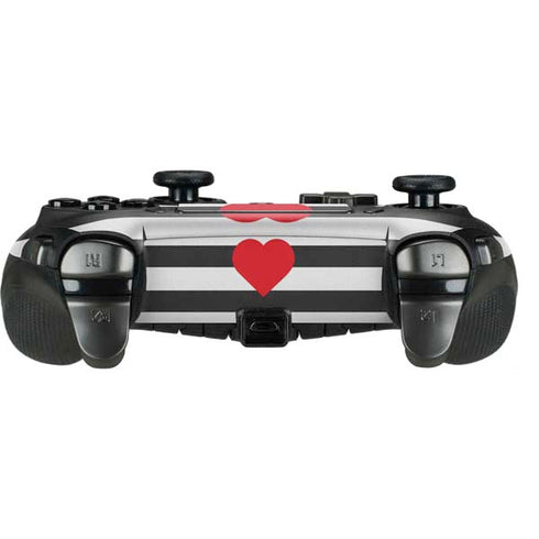 Black And White Striped Heart PlayStation Scuf Vantage 2 Controller Skin