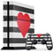 Black And White Striped Heart PS4 Console and Controller Bundle Skin