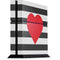 Black And White Striped Heart PS4 Console Skin