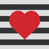 Black And White Striped Heart PS4 Console Skin