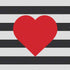 Black And White Striped Heart PS4 Controller Skin