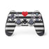 Black And White Striped Heart PS4 Controller Skin