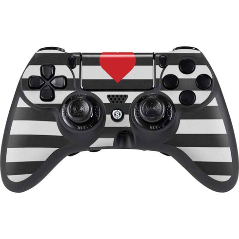 Black And White Striped Heart PS4/PC SCUF Impact Controller Skin