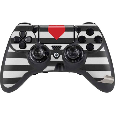 Black And White Striped Heart PS4/PC SCUF Impact Controller Skin