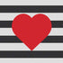 Black And White Striped Heart PS4 Pro/Slim Controller Skin