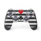 Black And White Striped Heart PS4 Pro/Slim Controller Skin