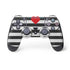 Black And White Striped Heart PS4 Pro/Slim Controller Skin