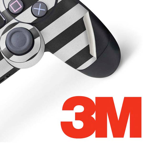 Black And White Striped Heart PS4 Pro/Slim Controller Skin