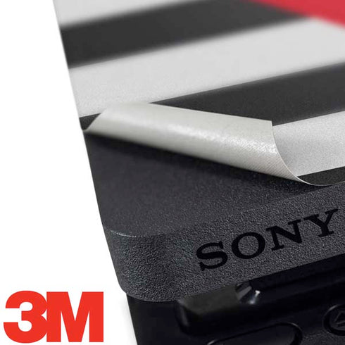 Black And White Striped Heart PS4 Slim Bundle Skin