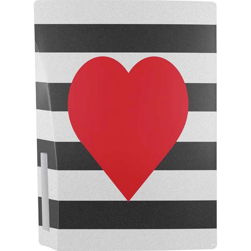 Black And White Striped Heart PS5 Bundle Skin
