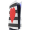 Black And White Striped Heart PS5 Console Skin