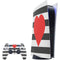 Black And White Striped Heart PS5 Digital Edition Bundle Skin