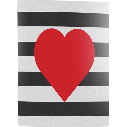 Black And White Striped Heart PS5 Digital Edition Bundle Skin