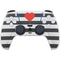 Black And White Striped Heart PS5 Controller Skin