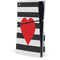 Black And White Striped Heart PS5 Slim Disk Console Skin