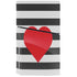 Black And White Striped Heart PS5 Slim Disk Console Skin