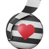 Black And White Striped Heart PULSE 3D Wireless Headset for PS5 Skin