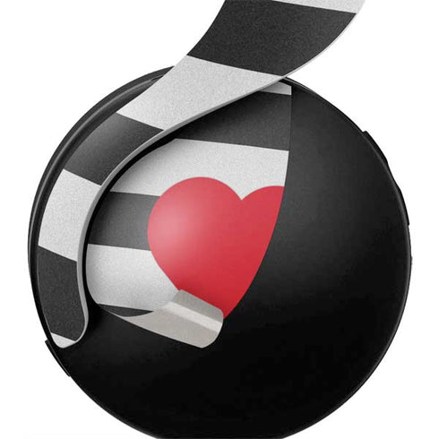 Black And White Striped Heart PULSE 3D Wireless Headset for PS5 Skin