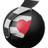 Black And White Striped Heart PULSE 3D Wireless Headset for PS5 Skin
